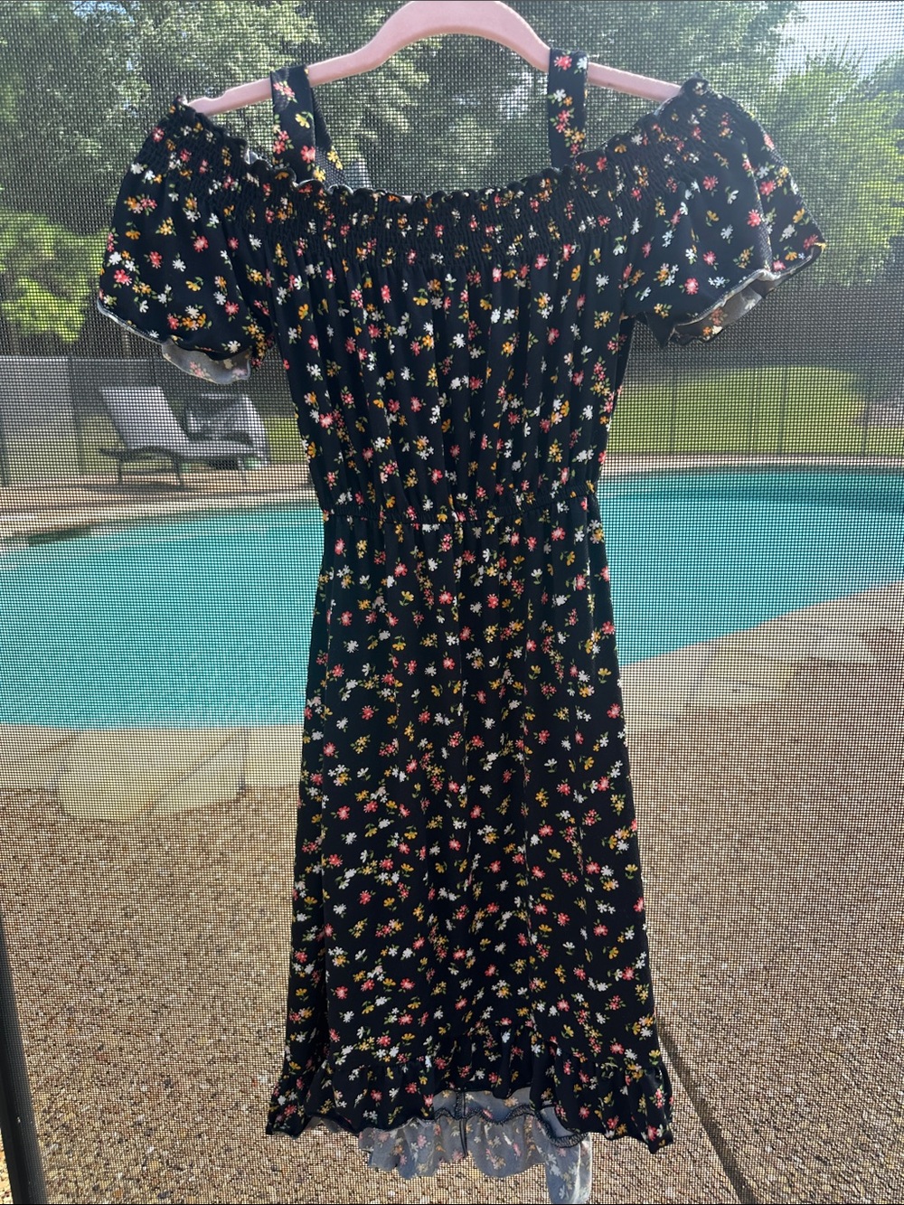 Chenault Black Floral Midi Dress
